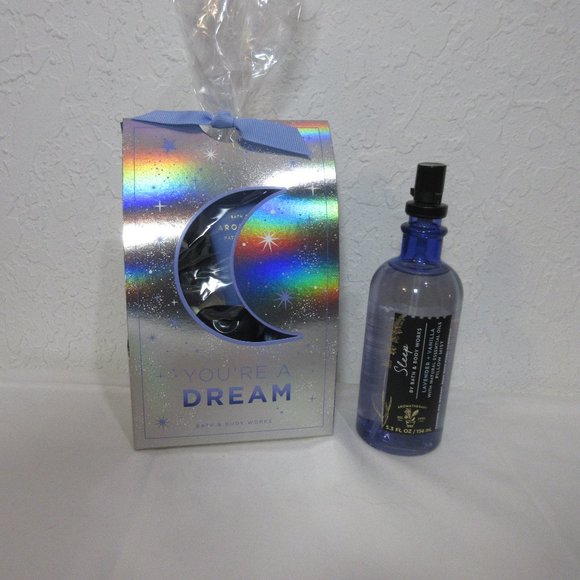 Bath & Body Works Aromatherapy Sleep Lavender + Vanilla 3 PC Gift Set Bundle - Picture 2 of 2